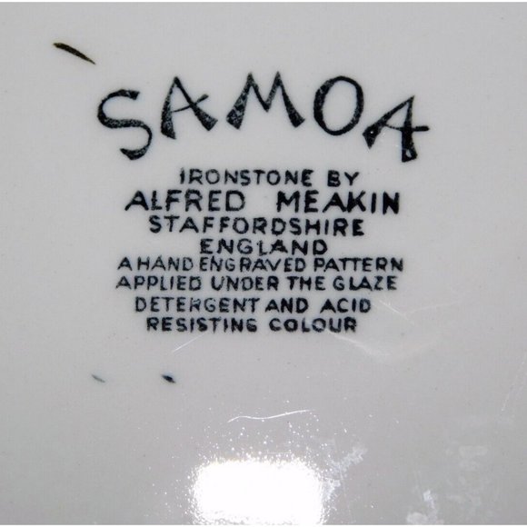 2 Vintage Alfred Meakin SAMOA 6.5" Side dinning Plates Black White Floral - Picture 4 of 7